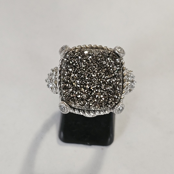Genuine Judith Ripka Druzy Quartz Ring in Sterling Silver Size 7! - Picture 3 of 7